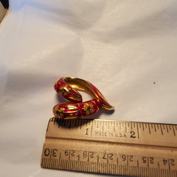 Vintage Nolan Miller Heart Pendant Cloisonne - Picture 5 of 5